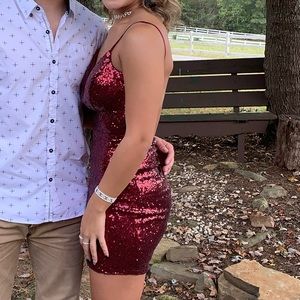 Burgundy homecoming dress